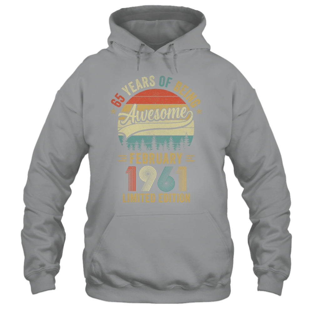 Vintage February 1961 65 Years Old 65th Birthday Men Women Shirt & Hoodie | siriusteestore