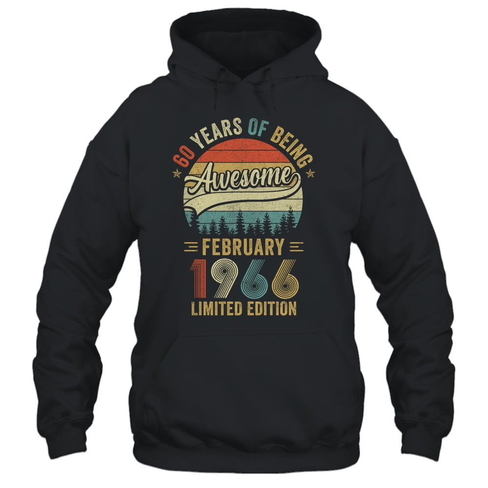 Vintage February 1966 60 Years Old 60th Birthday Men Women Shirt & Hoodie | siriusteestore