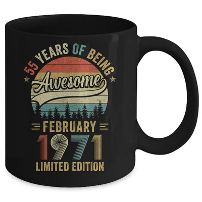 Vintage February 1971 55 Years Old 55th Birthday Men Women Mug | siriusteestore