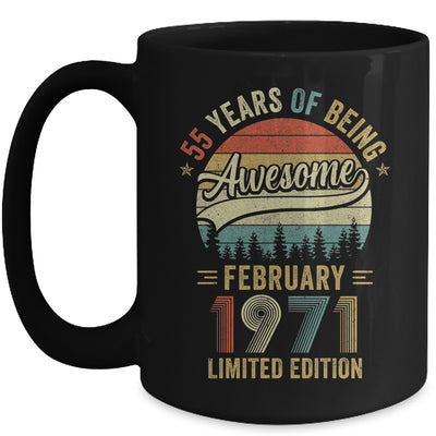 Vintage February 1971 55 Years Old 55th Birthday Men Women Mug | siriusteestore