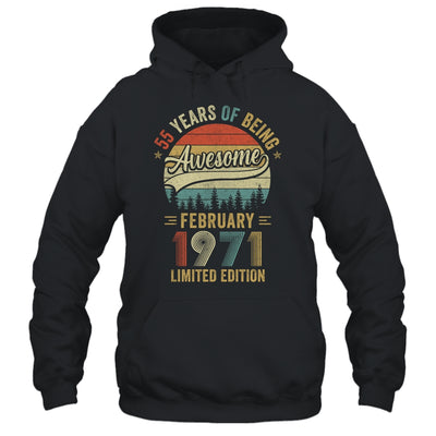 Vintage February 1971 55 Years Old 55th Birthday Men Women Shirt & Hoodie | siriusteestore