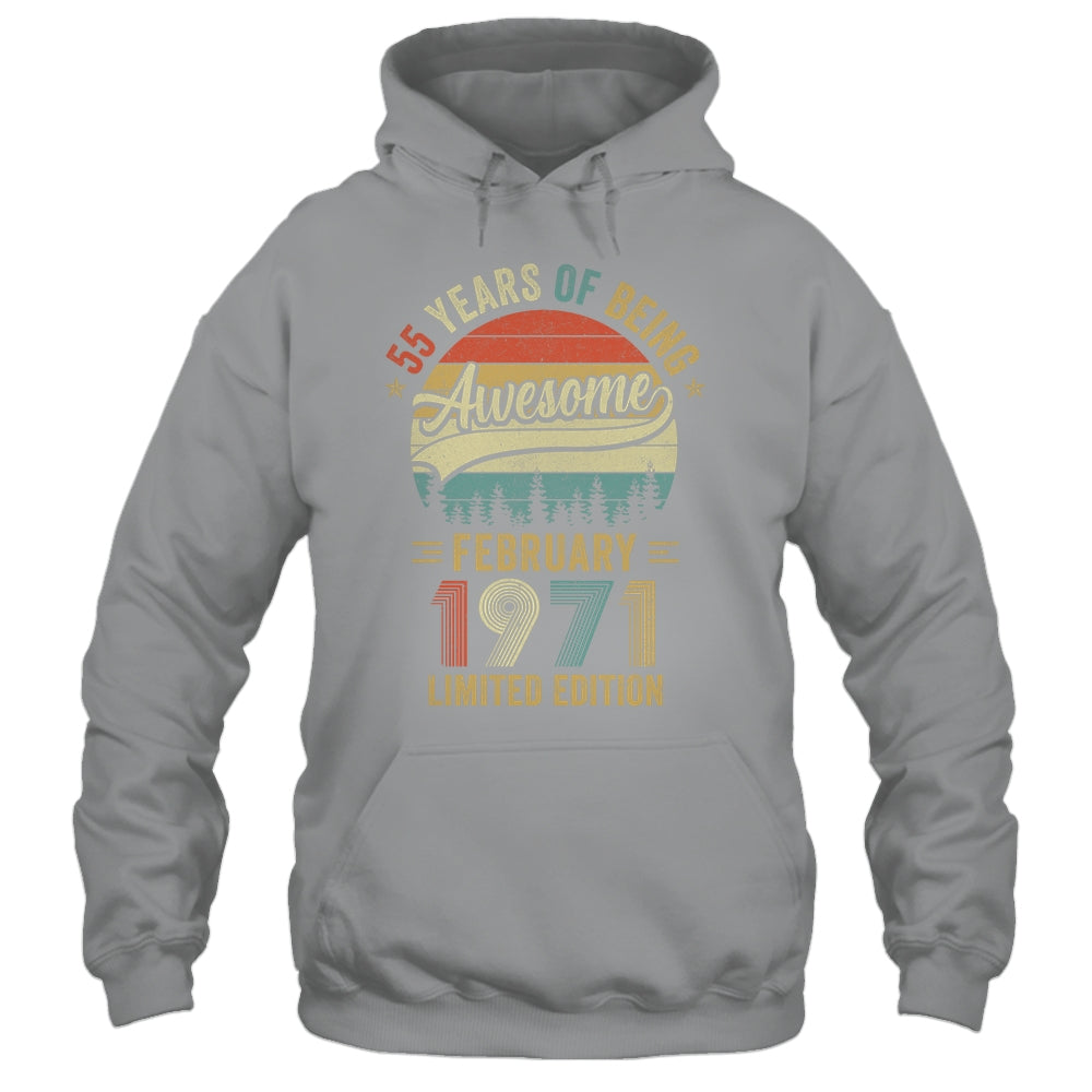 Vintage February 1971 55 Years Old 55th Birthday Men Women Shirt & Hoodie | siriusteestore