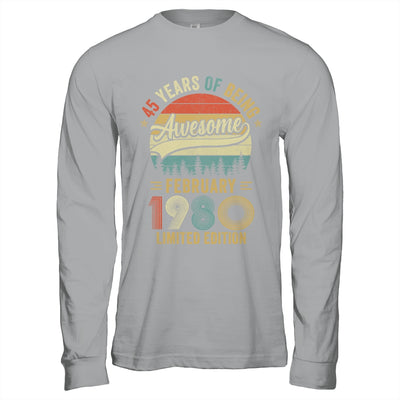 Vintage February 1980 45 Year Old 45th Birthday Men Women Shirt & Hoodie | siriusteestore