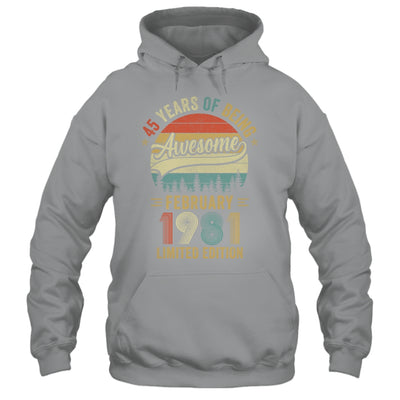 Vintage February 1981 45 Years Old 45th Birthday Men Women Shirt & Hoodie | siriusteestore