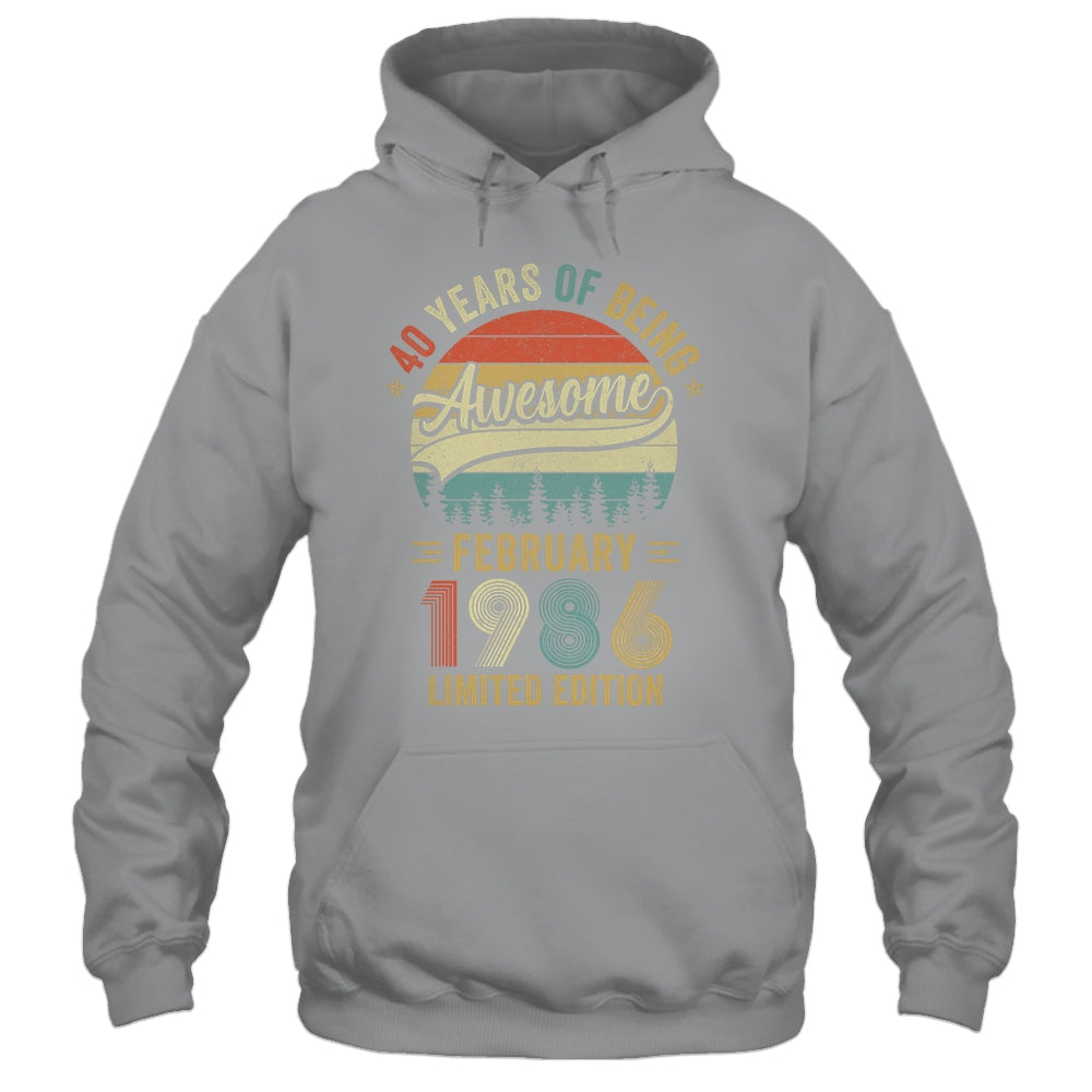 Vintage February 1986 40 Years Old 40th Birthday Men Women Shirt & Hoodie | siriusteestore