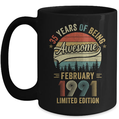 Vintage February 1991 35 Years Old 35th Birthday Men Women Mug | siriusteestore