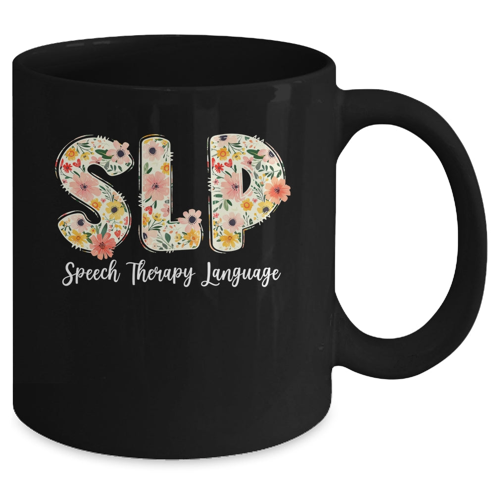 Vintage Floral SLP Speech Therapy Retro SLP OT PT Team Mug | siriusteestore