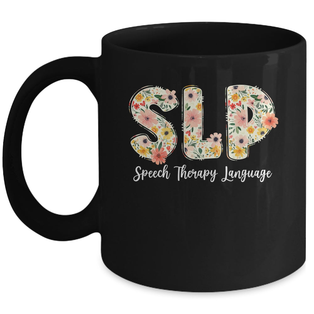 Vintage Floral SLP Speech Therapy Retro SLP OT PT Team Mug | siriusteestore