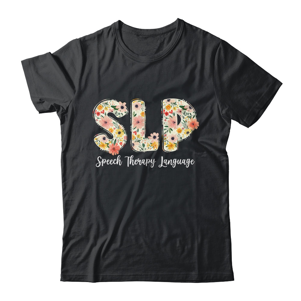 Vintage Floral SLP Speech Therapy Retro SLP OT PT Team Shirt & Tank Top | siriusteestore