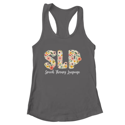 Vintage Floral SLP Speech Therapy Retro SLP OT PT Team Shirt & Tank Top | siriusteestore