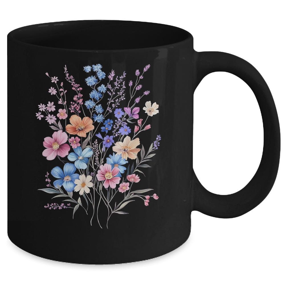 Vintage Flowers Women Wildflower Graphic Floral Gardening Mug | siriusteestore