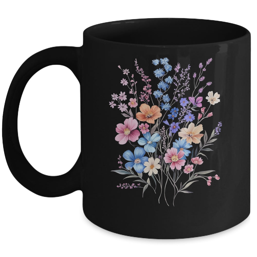 Vintage Flowers Women Wildflower Graphic Floral Gardening Mug | siriusteestore