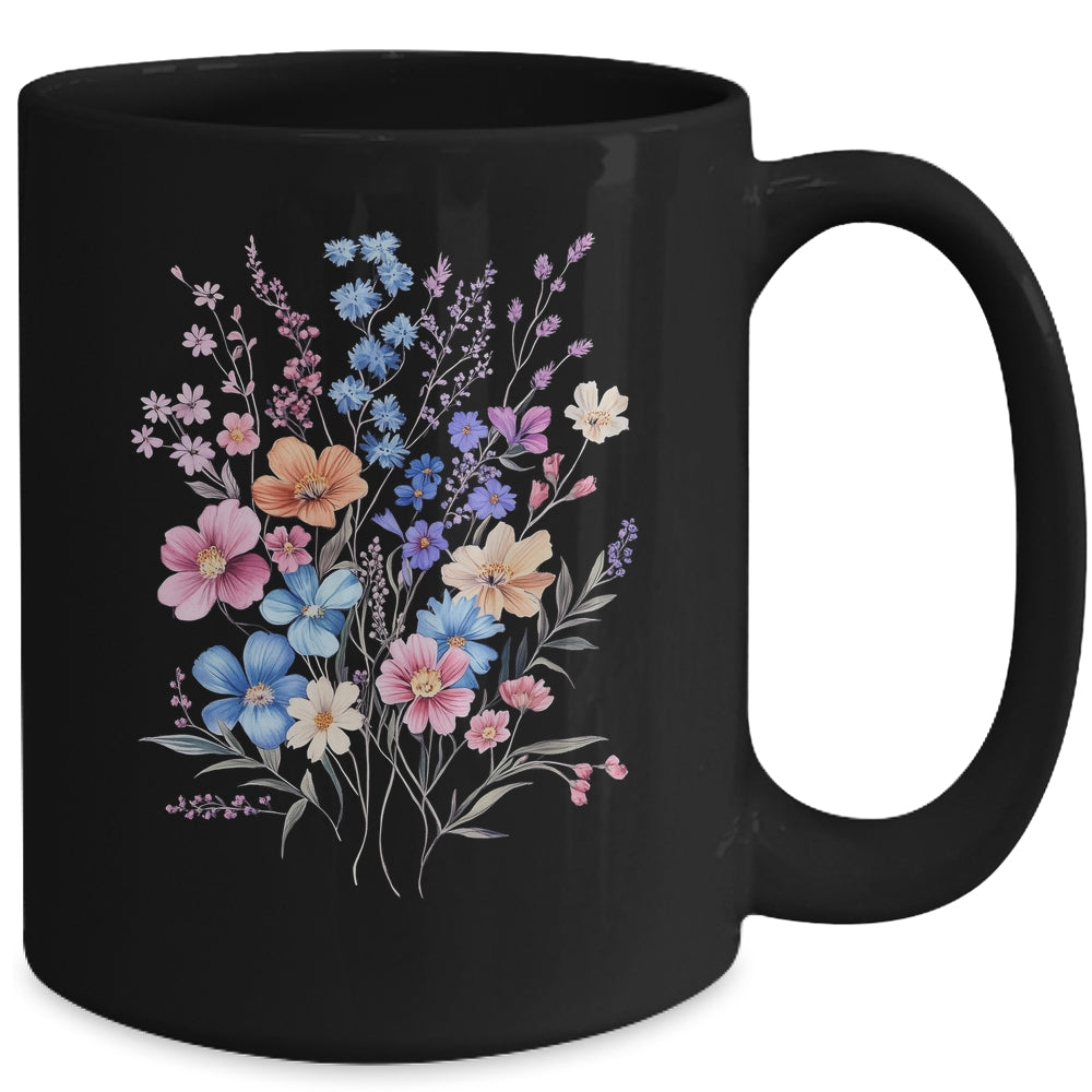 Vintage Flowers Women Wildflower Graphic Floral Gardening Mug | siriusteestore