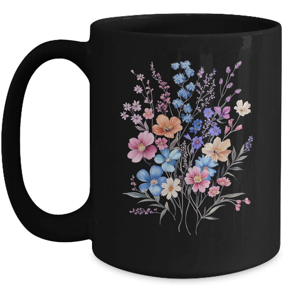 Vintage Flowers Women Wildflower Graphic Floral Gardening Mug | siriusteestore