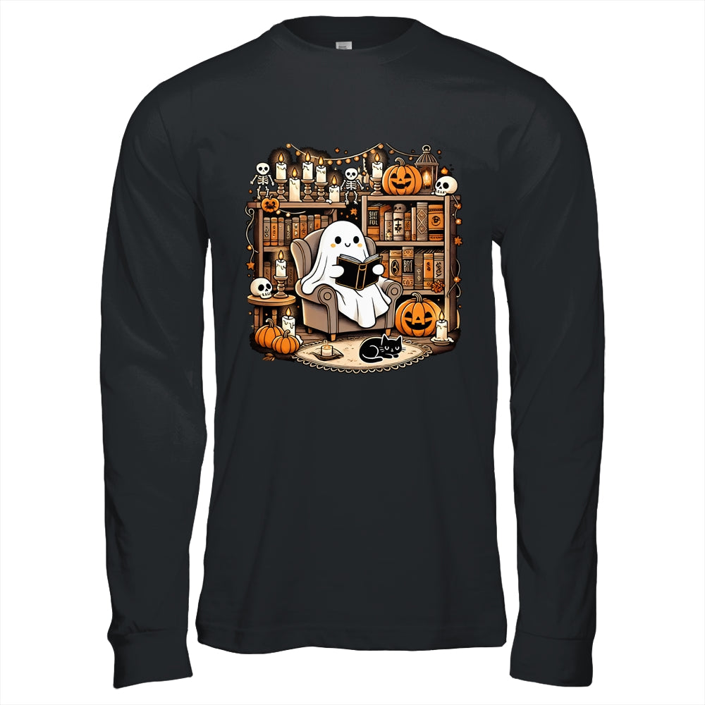 Vintage Ghost Reading Book Lovers Library Halloween Spooky Shirt & Hoodie | siriusteestore