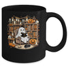 Vintage Ghost Reading Book Lovers Library Halloween Spooky Mug | siriusteestore