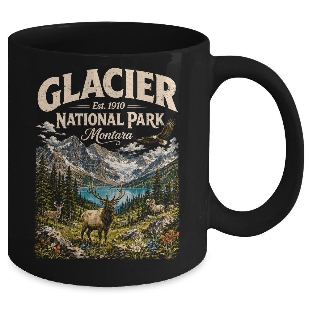Vintage Glacier National Park Travel Montana Wildlife Nature Mug | siriusteestore