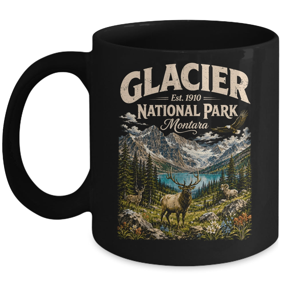Vintage Glacier National Park Travel Montana Wildlife Nature Mug | siriusteestore