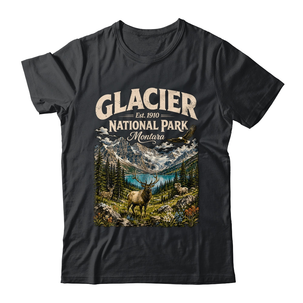 Vintage Glacier National Park Travel Montana Wildlife Nature Shirt & Tank Top | siriusteestore