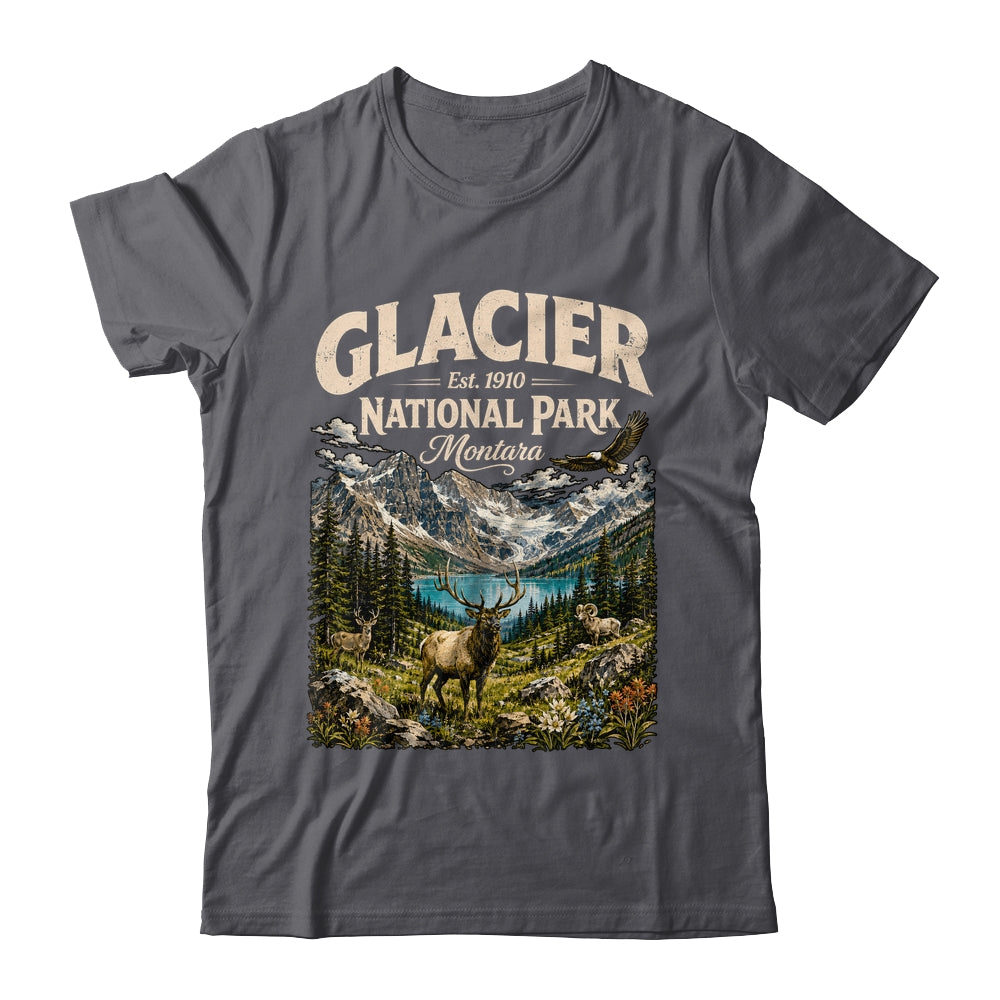 Vintage Glacier National Park Travel Montana Wildlife Nature Shirt & Tank Top | siriusteestore