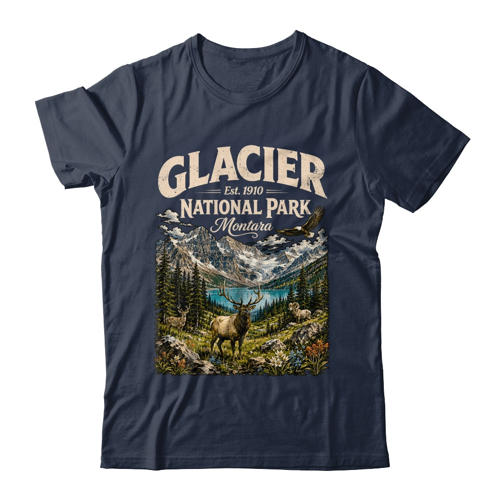 Vintage Glacier National Park Travel Montana Wildlife Nature Shirt & Tank Top | siriusteestore
