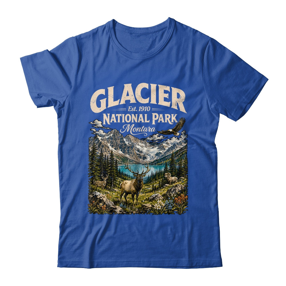 Vintage Glacier National Park Travel Montana Wildlife Nature Shirt & Tank Top | siriusteestore