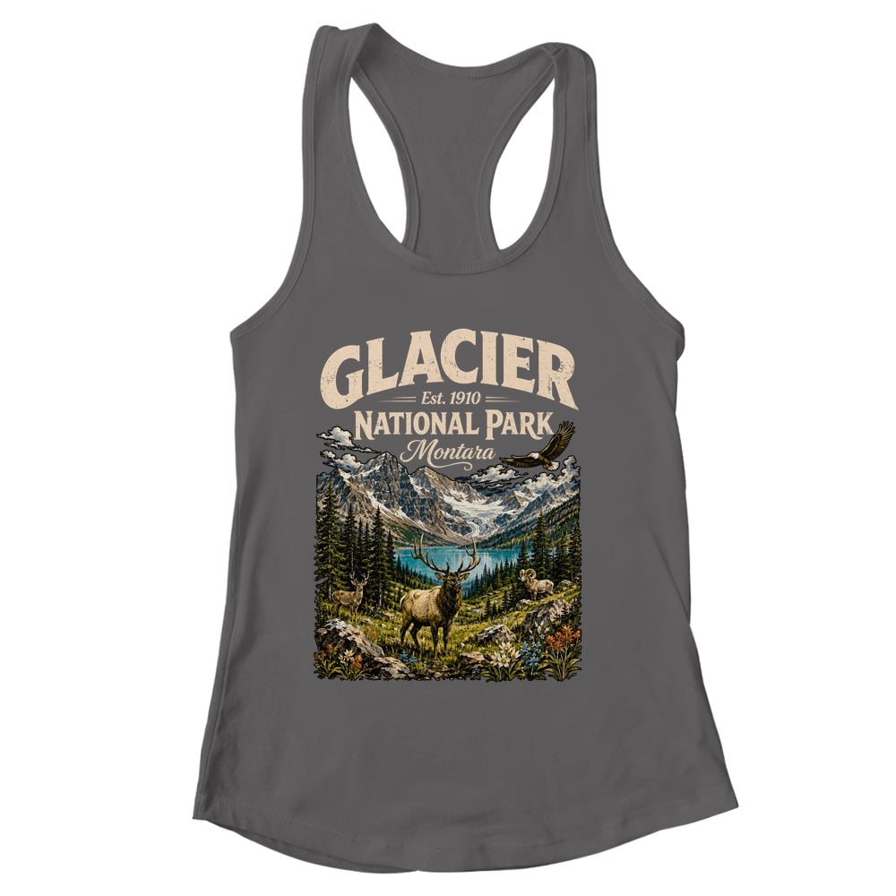 Vintage Glacier National Park Travel Montana Wildlife Nature Shirt & Tank Top | siriusteestore