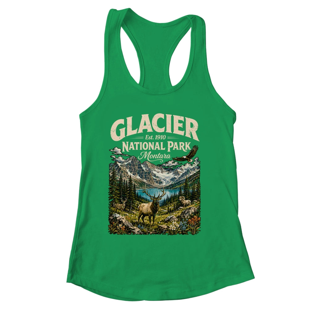 Vintage Glacier National Park Travel Montana Wildlife Nature Shirt & Tank Top | siriusteestore
