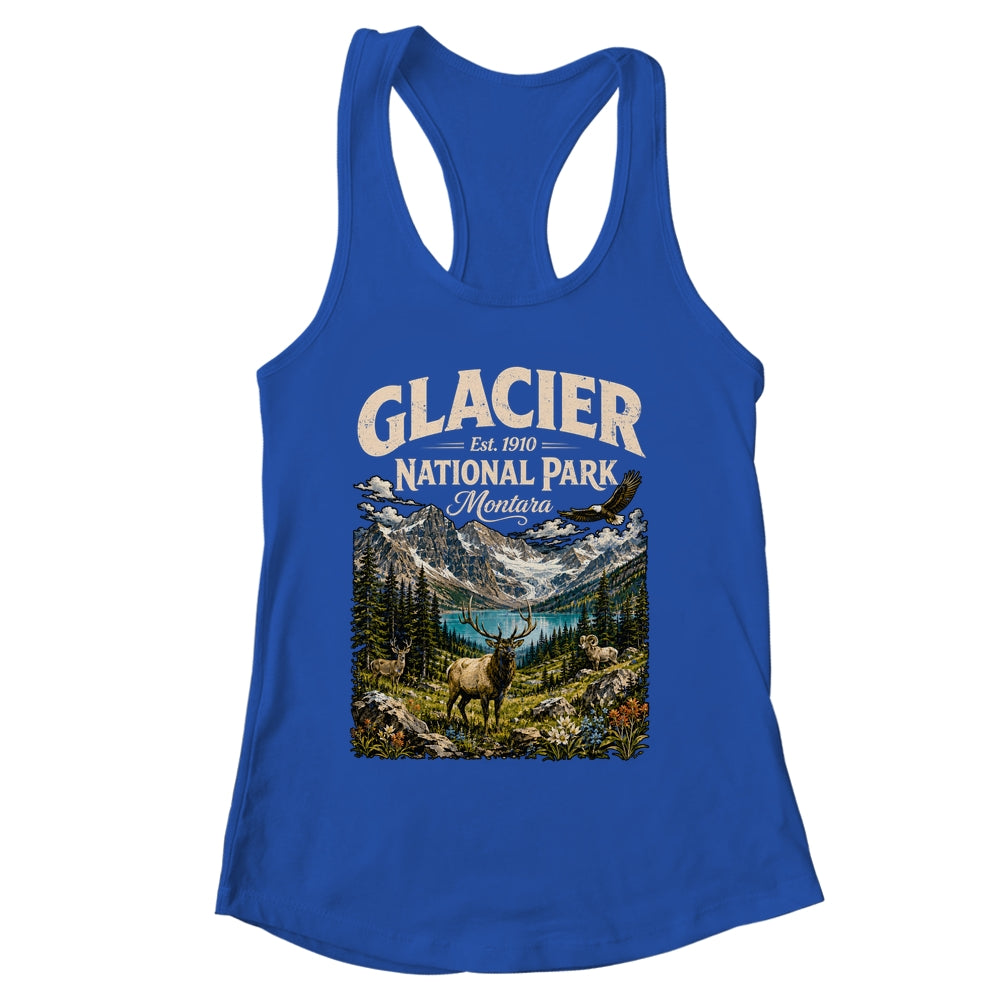 Vintage Glacier National Park Travel Montana Wildlife Nature Shirt & Tank Top | siriusteestore
