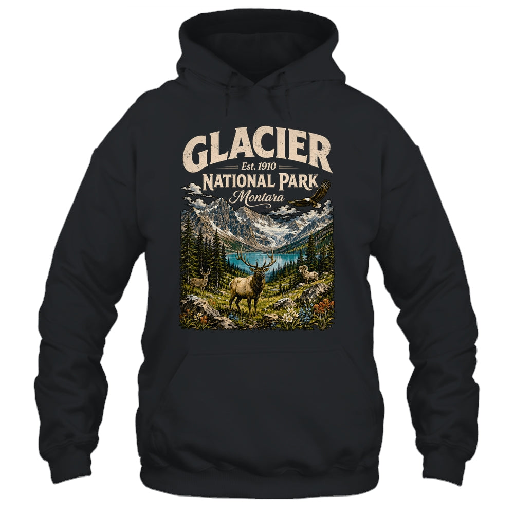 Vintage Glacier National Park Travel Montana Wildlife Nature Shirt & Tank Top | siriusteestore