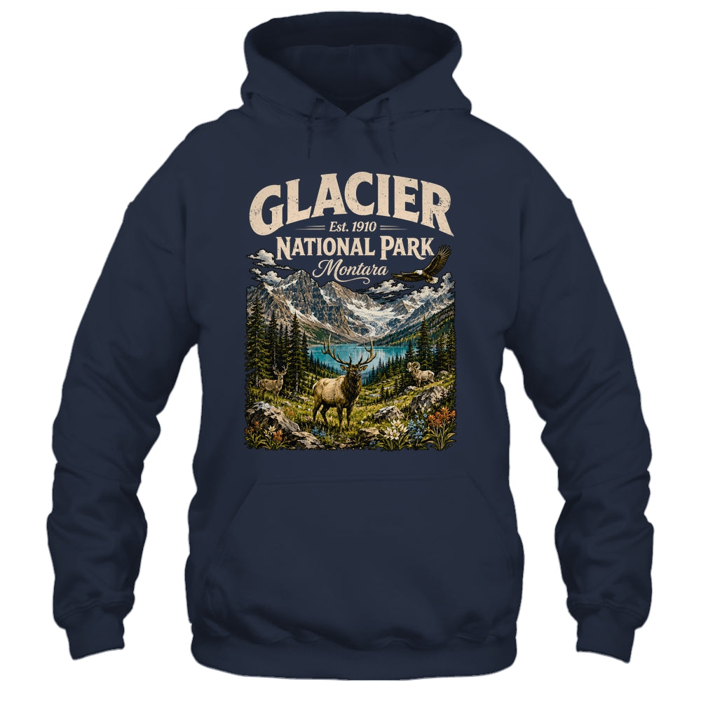 Vintage Glacier National Park Travel Montana Wildlife Nature Shirt & Tank Top | siriusteestore