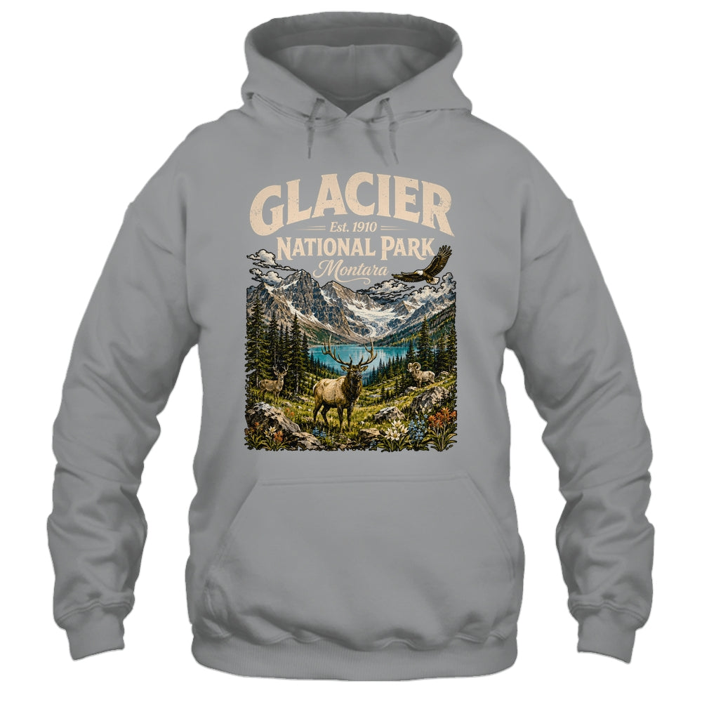 Vintage Glacier National Park Travel Montana Wildlife Nature Shirt & Tank Top | siriusteestore