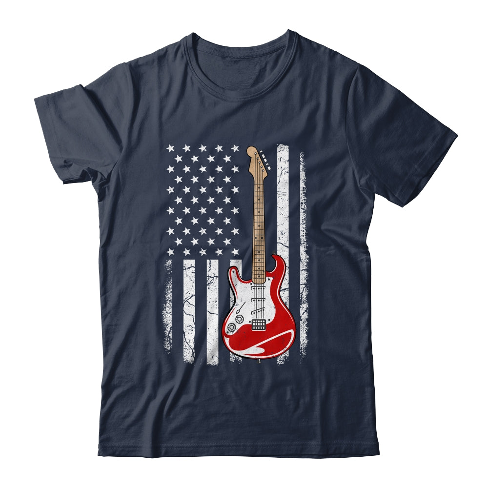 Vintage Guitar Design For Men Women American US Flag Shirt & Hoodie | siriusteestore