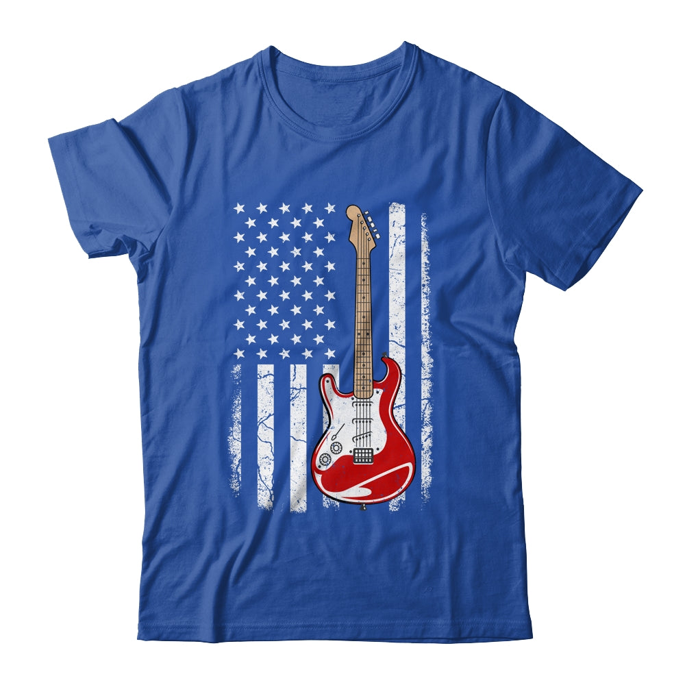 Vintage Guitar Design For Men Women American US Flag Shirt & Hoodie | siriusteestore