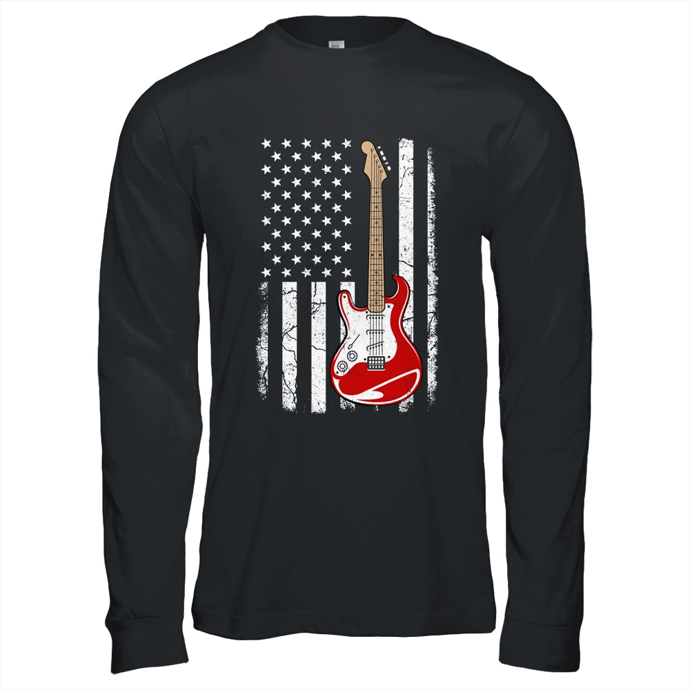 Vintage Guitar Design For Men Women American US Flag Shirt & Hoodie | siriusteestore