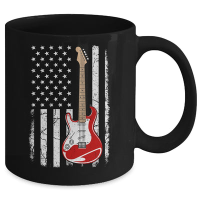 Vintage Guitar Design For Men Women American US Flag Mug | siriusteestore