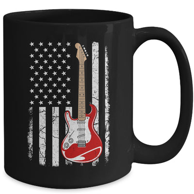 Vintage Guitar Design For Men Women American US Flag Mug | siriusteestore