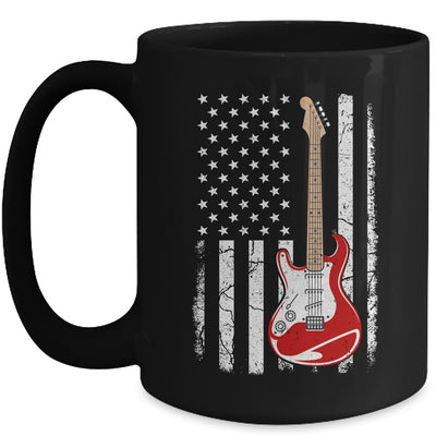 Vintage Guitar Design For Men Women American US Flag Mug | siriusteestore
