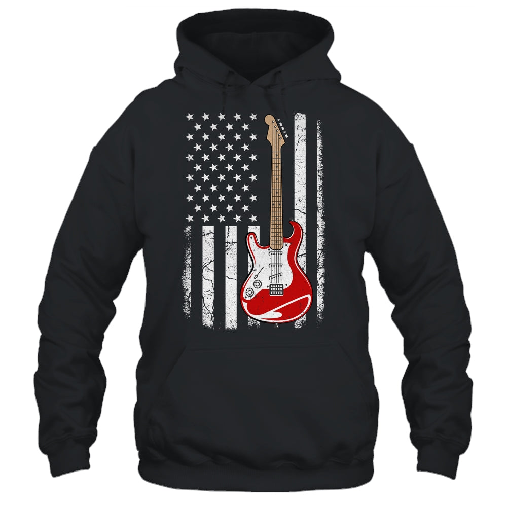 Vintage Guitar Design For Men Women American US Flag Shirt & Hoodie | siriusteestore