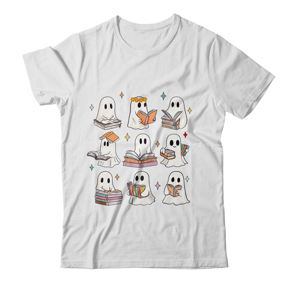 Vintage Halloween Reading Book Ghost Autumn Fall Spooky Shirt & Sweatshirt | siriusteestore