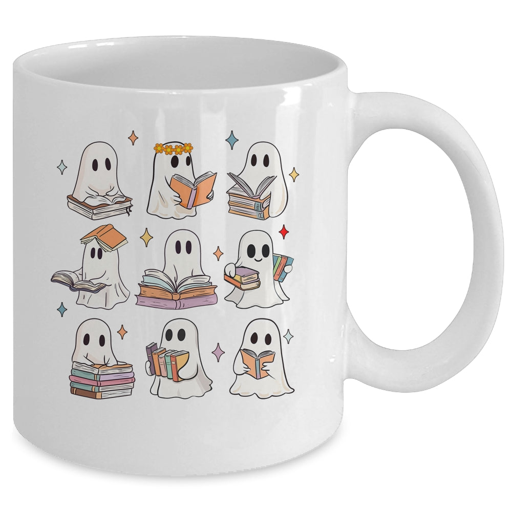 Vintage Halloween Reading Book Ghost Autumn Fall Spooky Mug | siriusteestore