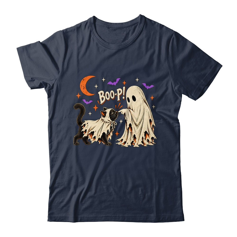Vintage Halloween Spooky Book Ghost With Black Cat Boo-P Shirt & Sweatshirt | siriusteestore