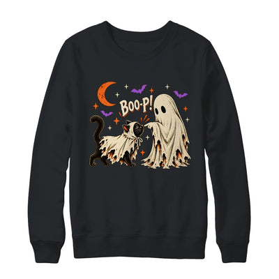 Vintage Halloween Spooky Book Ghost With Black Cat Boo-P Shirt & Sweatshirt | siriusteestore