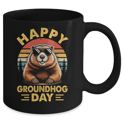 Vintage Happy Groundhog Day Animal Lover Men Women Boy Girl Mug | siriusteestore