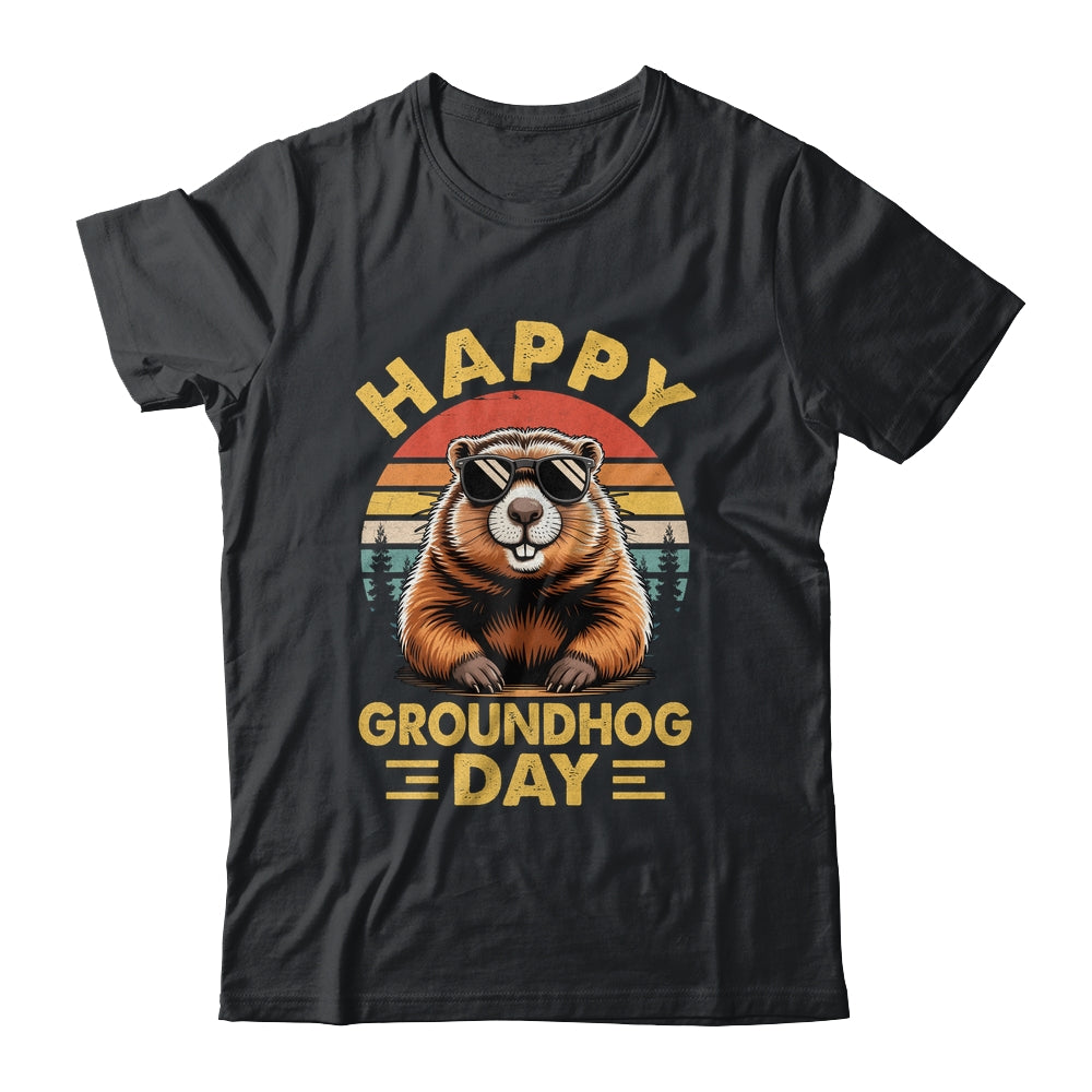 Vintage Happy Groundhog Day Animal Lover Men Women Boy Girl Shirt & Hoodie | siriusteestore