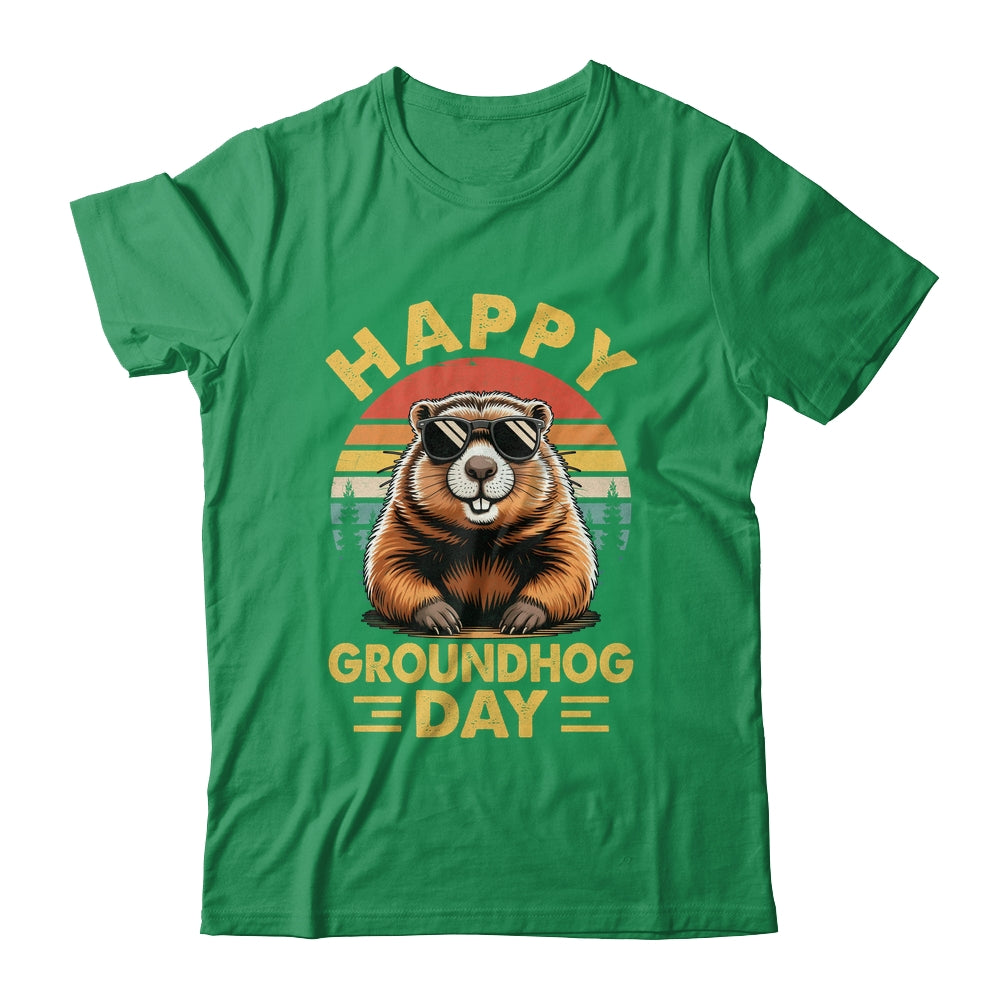 Vintage Happy Groundhog Day Animal Lover Men Women Boy Girl Shirt & Hoodie | siriusteestore