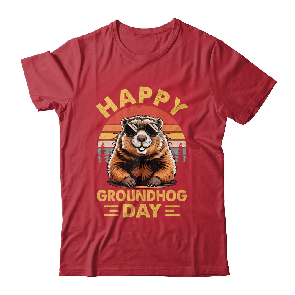 Vintage Happy Groundhog Day Animal Lover Men Women Boy Girl Shirt & Hoodie | siriusteestore