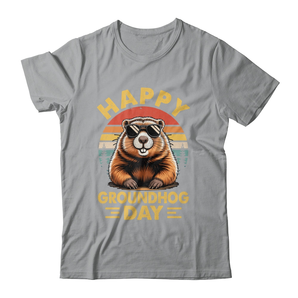 Vintage Happy Groundhog Day Animal Lover Men Women Boy Girl Shirt & Hoodie | siriusteestore