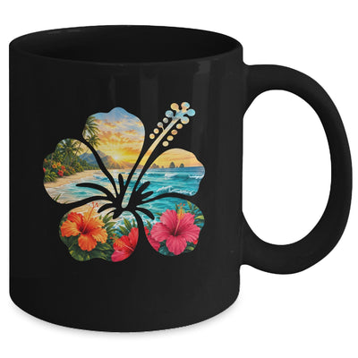 Vintage Hibiscus Flower Beach Summer Aloha Hawaiian Vacation Mug | siriusteestore