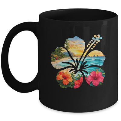 Vintage Hibiscus Flower Beach Summer Aloha Hawaiian Vacation Mug | siriusteestore